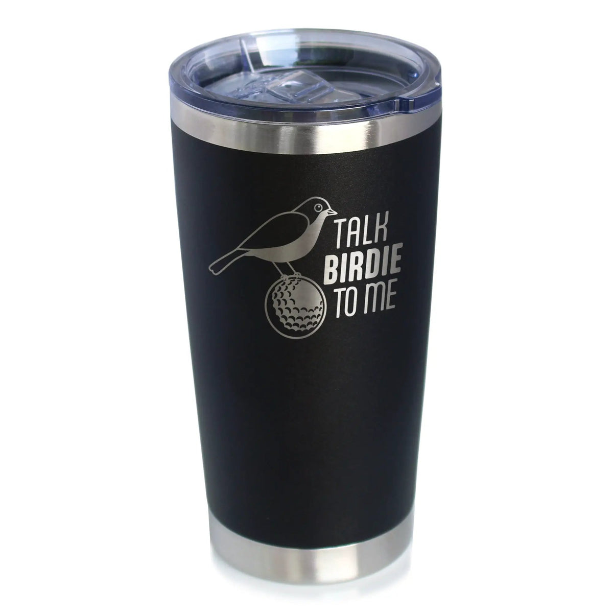 Funny Golf Gifts Coffee Tumbler | 20 Oz Double Wall Stainless Steel | Sliding Lid | Talk Birdie to Me