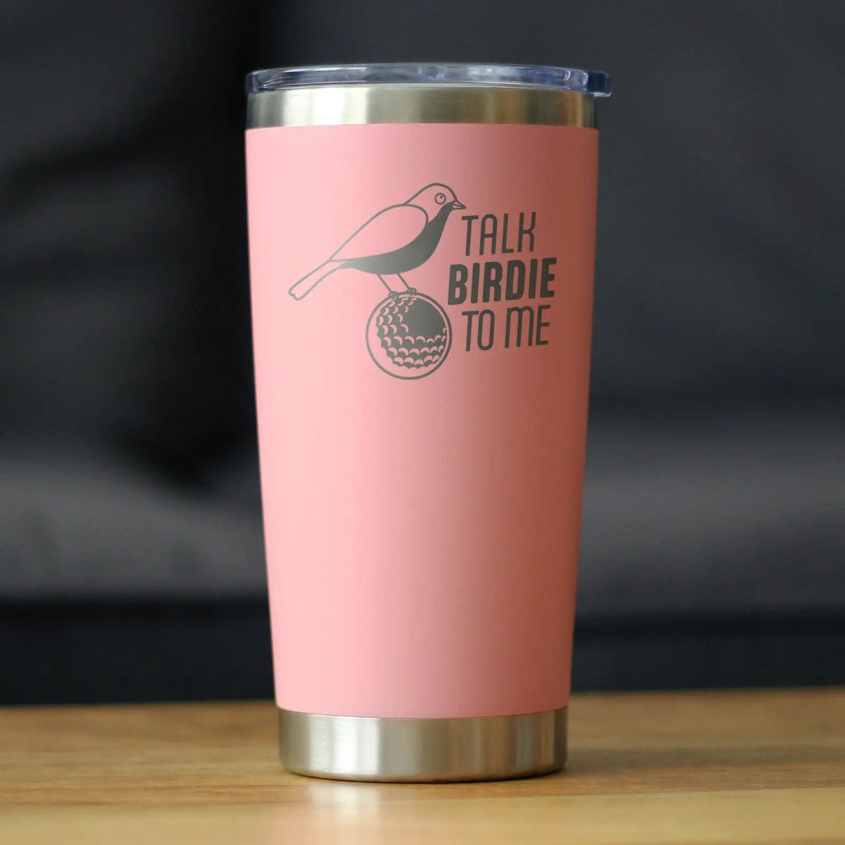 Funny Golf Gifts Coffee Tumbler | 20 Oz Double Wall Stainless Steel | Sliding Lid | Talk Birdie to Me