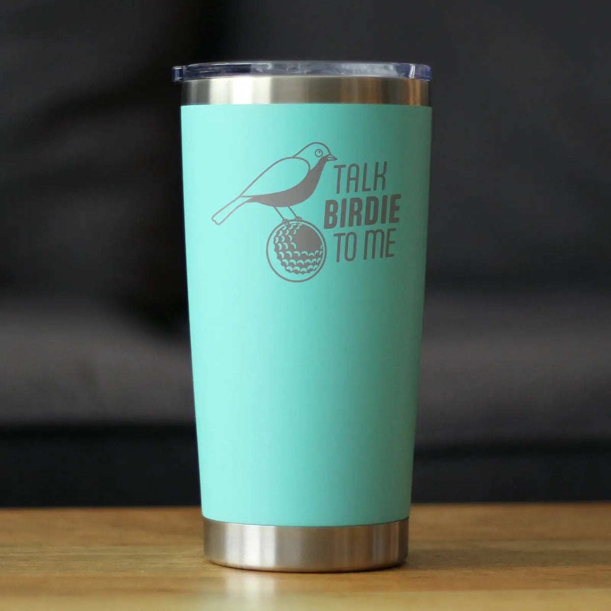 Funny Golf Gifts Coffee Tumbler | 20 Oz Double Wall Stainless Steel | Sliding Lid | Talk Birdie to Me