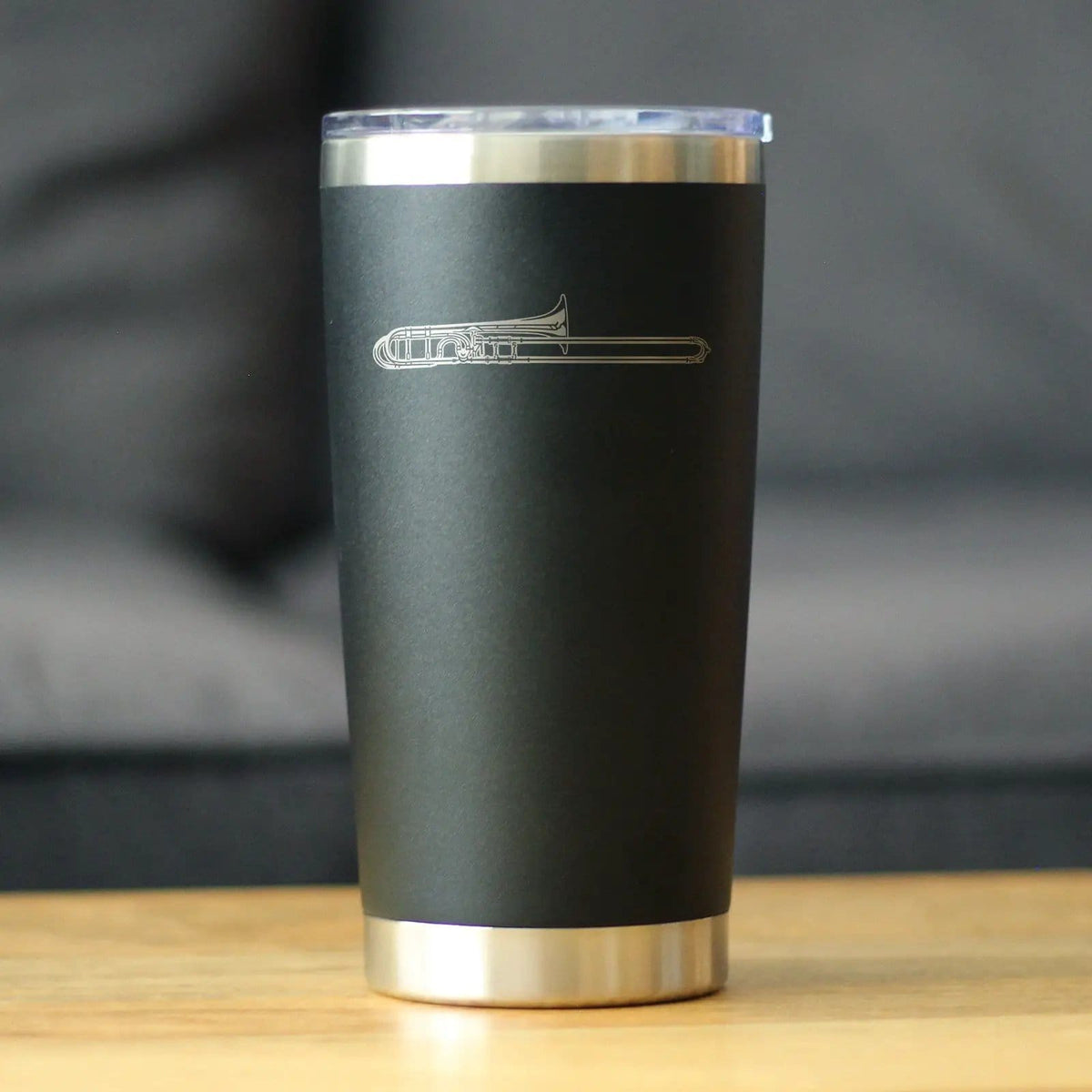 Insulated Coffee Tumbler | 20 oz Stainless Steel | Sliding Lid | Trombone