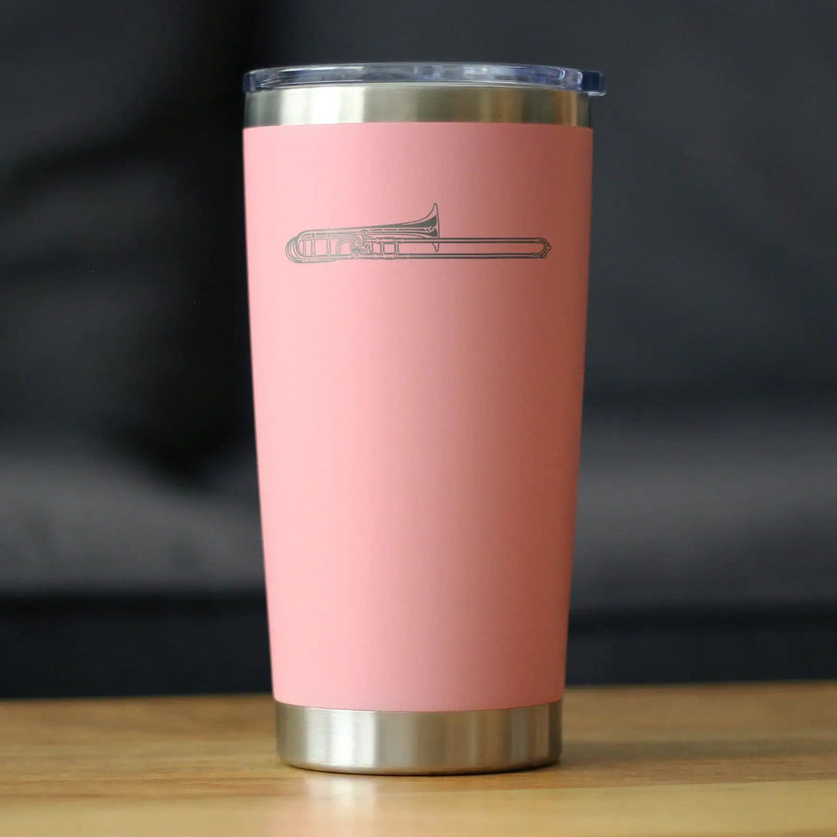 Insulated Coffee Tumbler | 20 oz Stainless Steel | Sliding Lid | Trombone