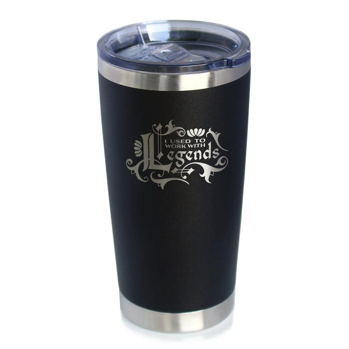Used To Work With Legends Coffee Tumbler | 20 Oz Double Wall Stainless Steel | Sliding Lid | Funny Farewell Gifts