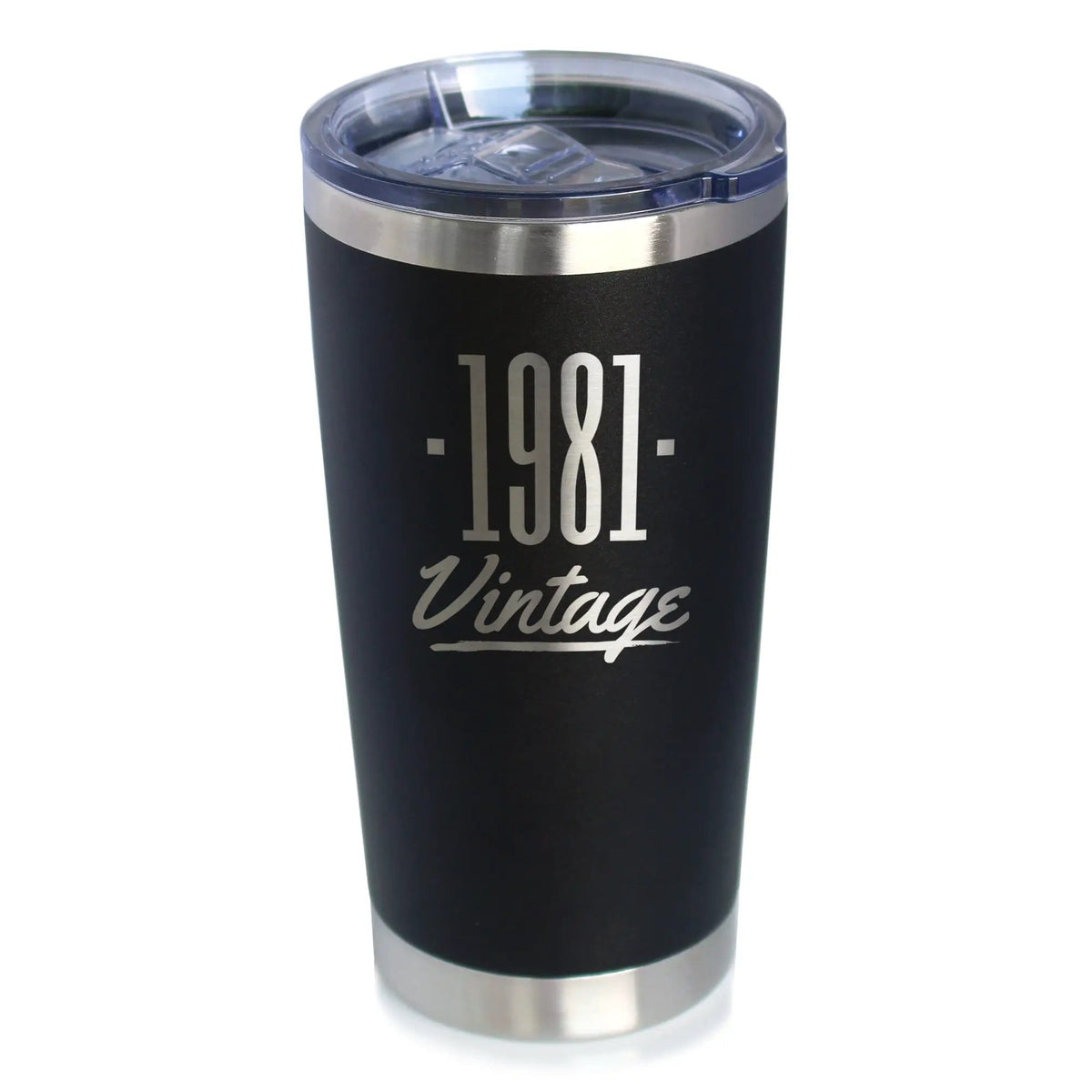 Insulated Coffee Tumbler | 20 oz Stainless Steel | Sliding Lid | Vintage 1981