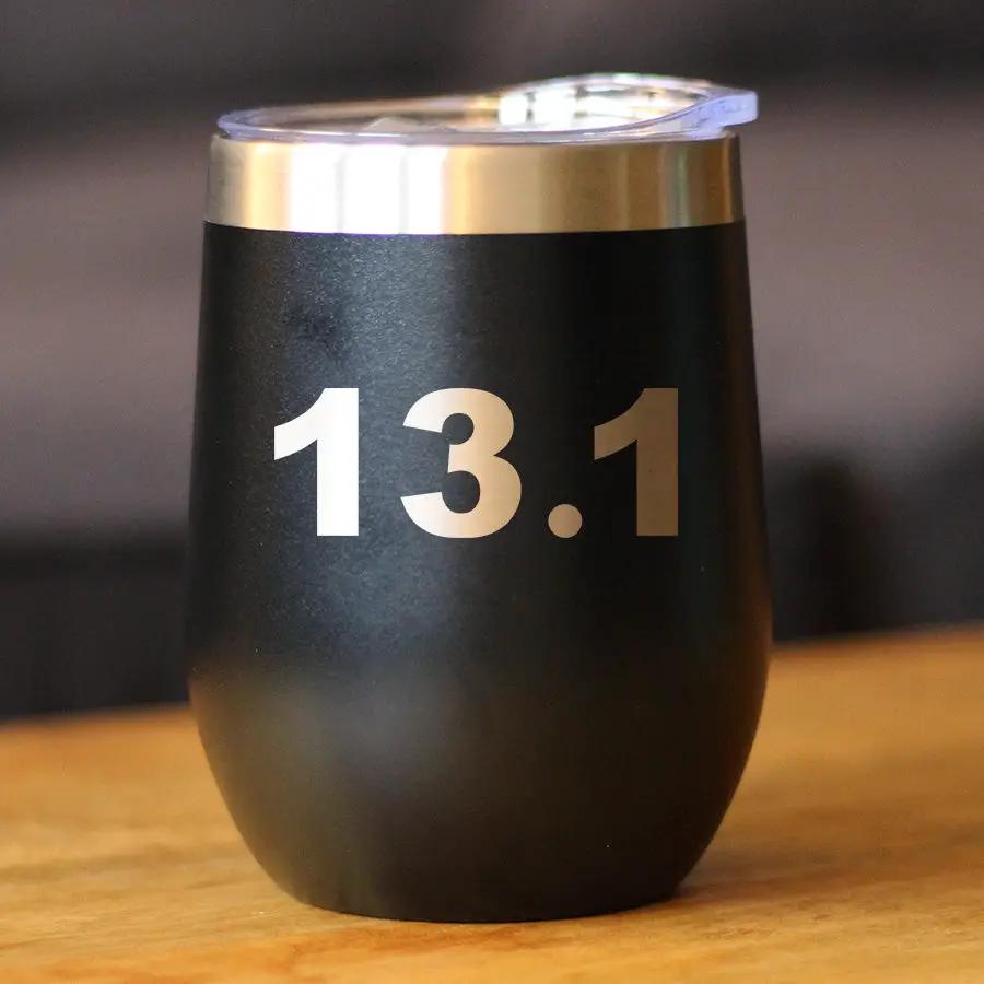 Stemless Wine Tumbler | 12 Oz | Double Wall Insulated | 13.1 Half Marathon