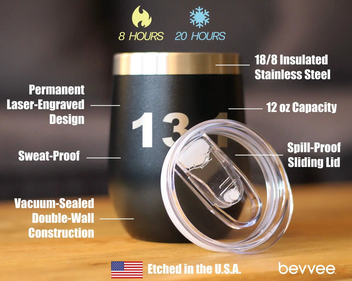 Stemless Wine Tumbler | 12 Oz | Double Wall Insulated | 13.1 Half Marathon