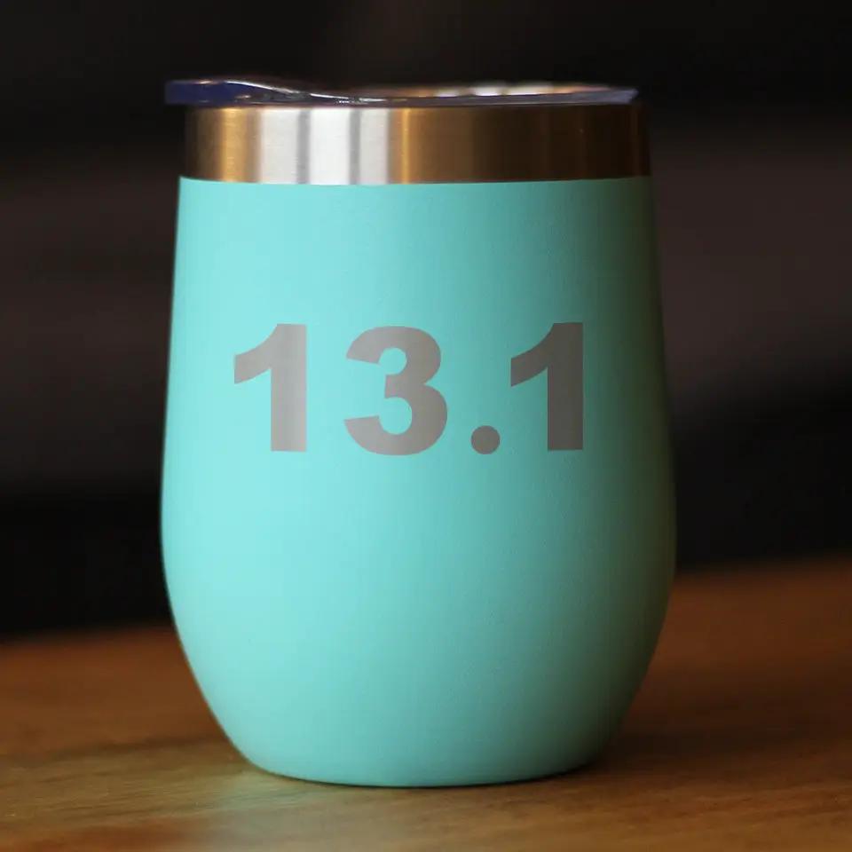 Stemless Wine Tumbler | 12 Oz | Double Wall Insulated | 13.1 Half Marathon