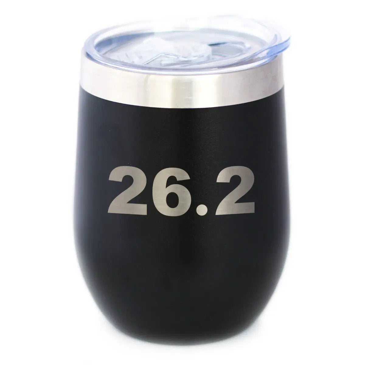 Marathon Wine Tumbler | 12 Oz Double Wall | Vacuum Insulated | Sliding Lid
