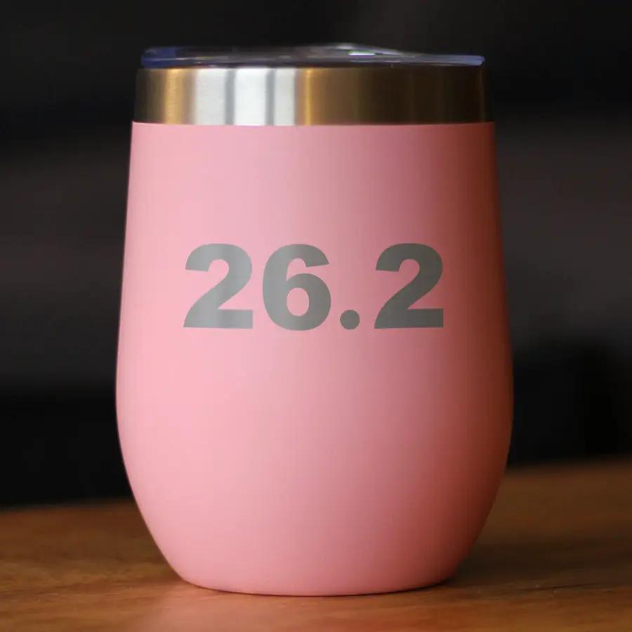 Marathon Wine Tumbler | 12 Oz Double Wall | Vacuum Insulated | Sliding Lid