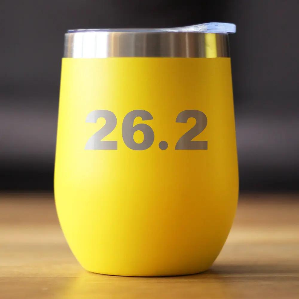 Marathon Wine Tumbler | 12 Oz Double Wall | Vacuum Insulated | Sliding Lid