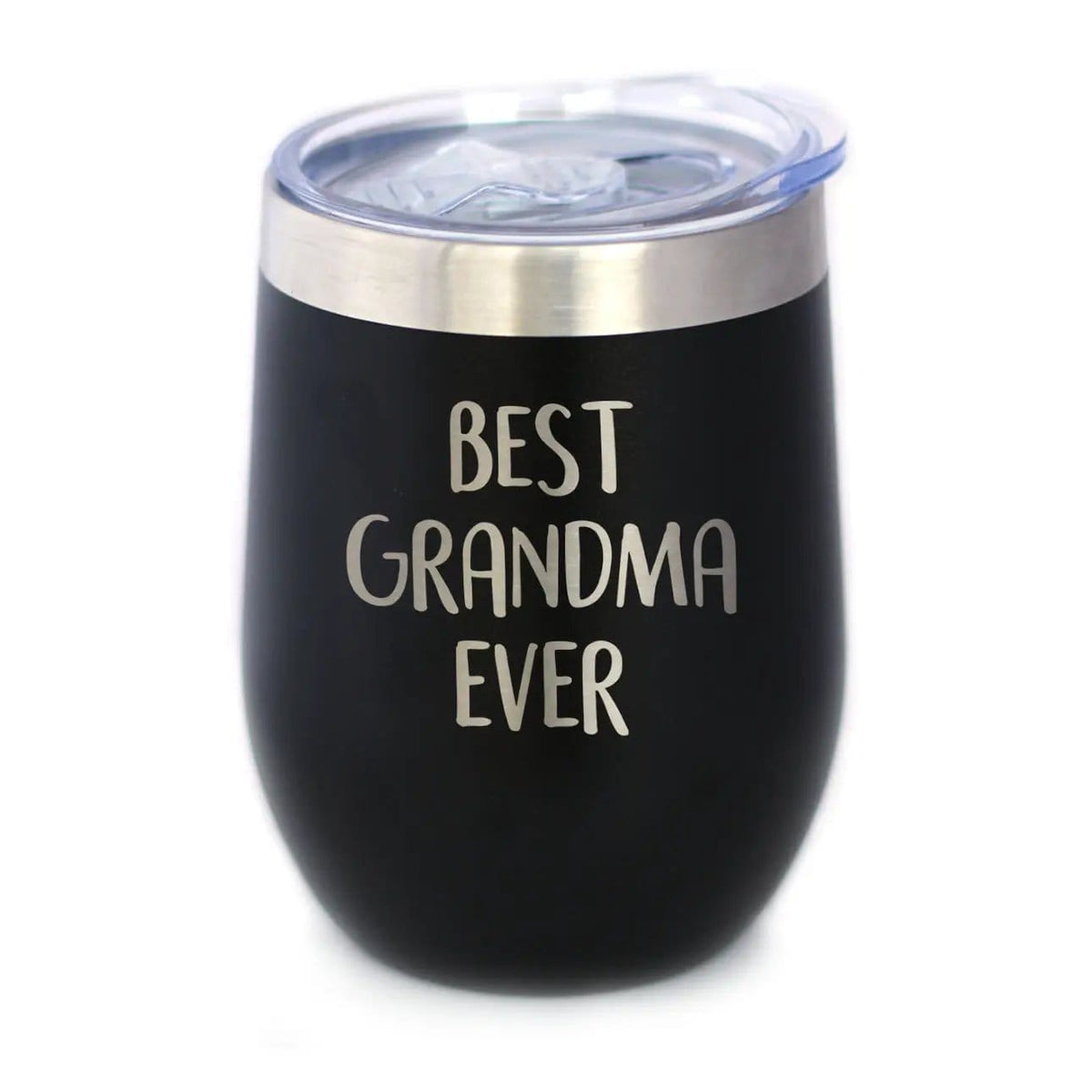 Insulated Stemless Wine Tumbler | 12 oz Stainless Steel | Sliding Lid | Best Grandma Ever