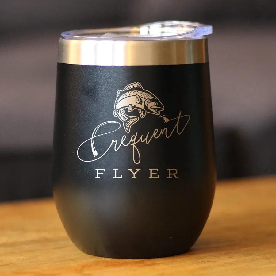 Insulated Coffee Tumbler | 12 oz Stainless Steel | Sliding Lid | Frequent Flyer (Style 2)