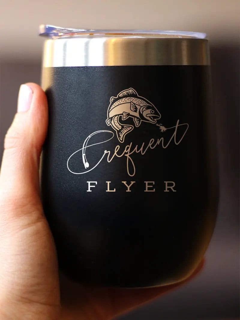Insulated Coffee Tumbler | 12 oz Stainless Steel | Sliding Lid | Frequent Flyer (Style 2)