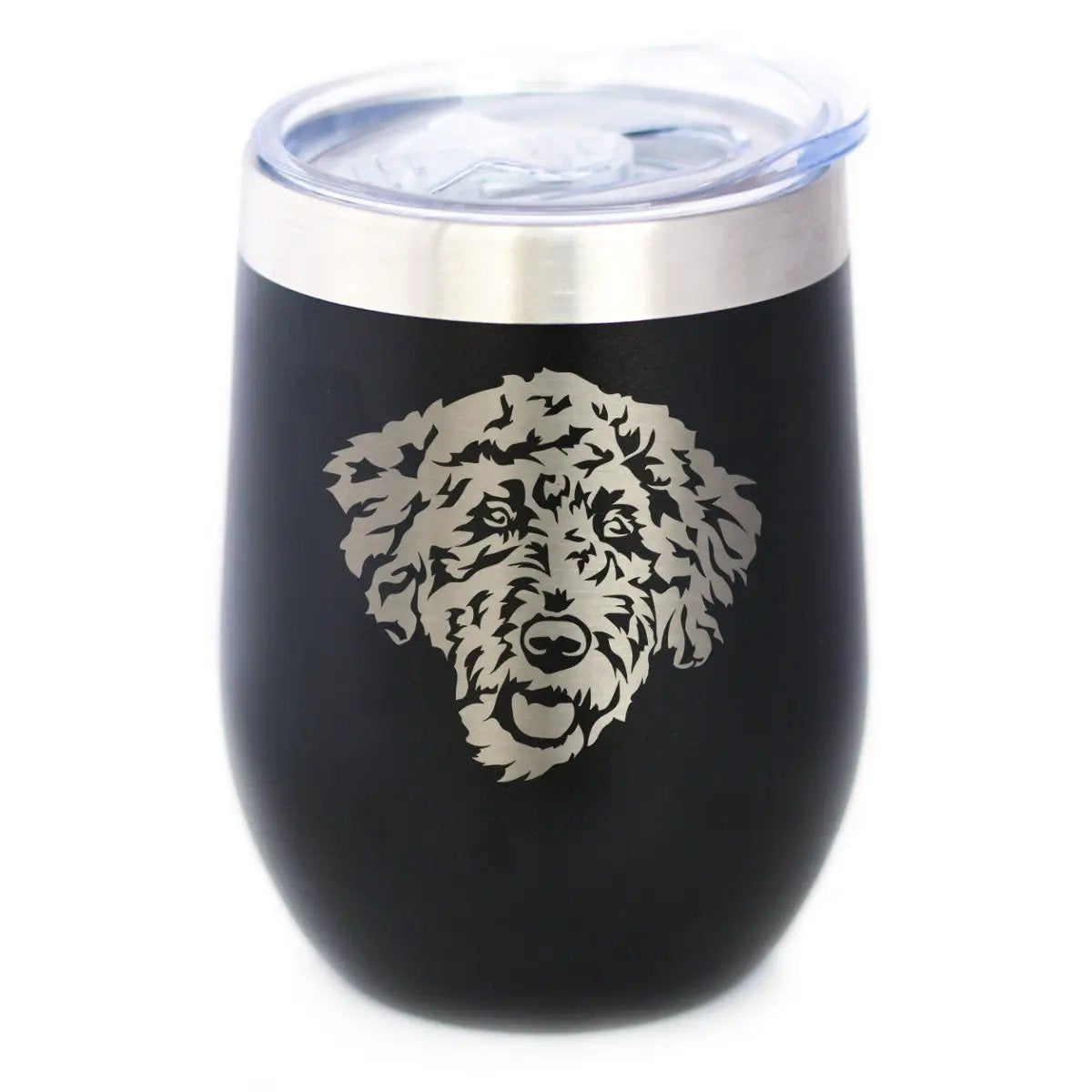Wine Tumbler | 12 Oz Double Wall | Vacuum Insulated | Labradoodle Print