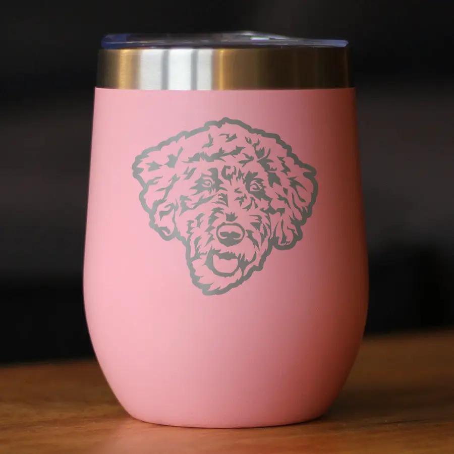 Wine Tumbler | 12 Oz Double Wall | Vacuum Insulated | Labradoodle Print
