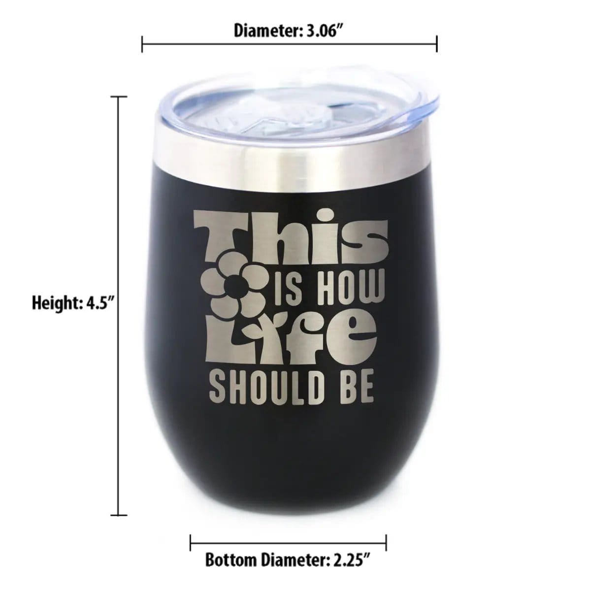 Insulated Coffee Tumbler | 12 oz Stainless Steel | Sliding Lid | This is How Life Should Be