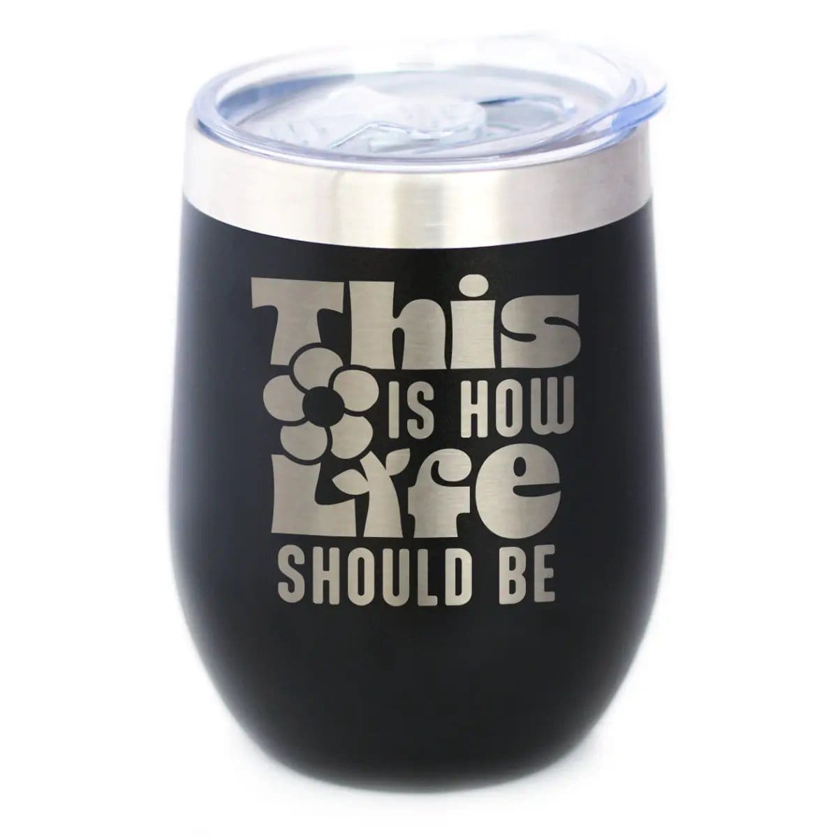 Insulated Coffee Tumbler | 12 oz Stainless Steel | Sliding Lid | This is How Life Should Be