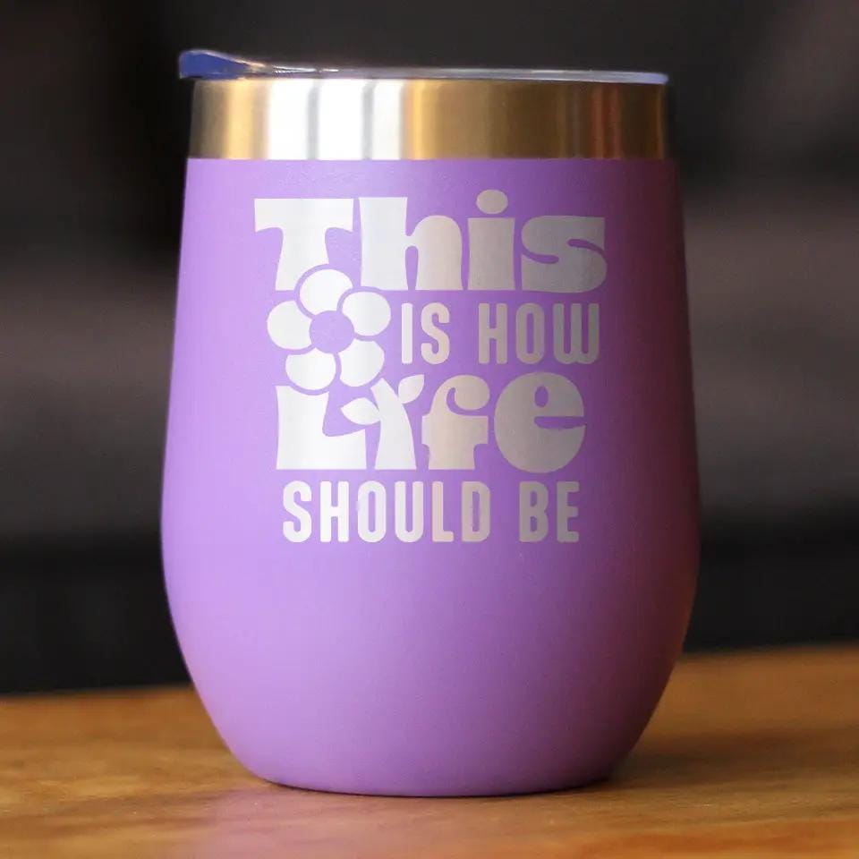 Insulated Coffee Tumbler | 12 oz Stainless Steel | Sliding Lid | This is How Life Should Be