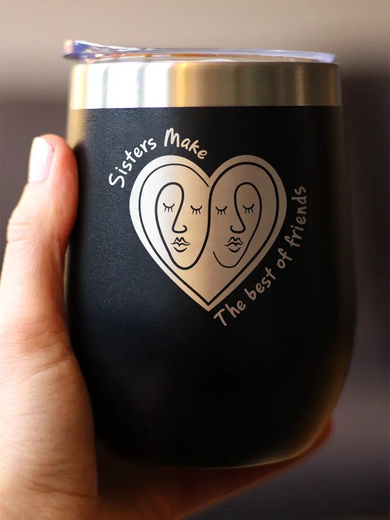 Stemless Wine Tumbler | Double Wall Insulated | 12 Oz With Sliding Lid