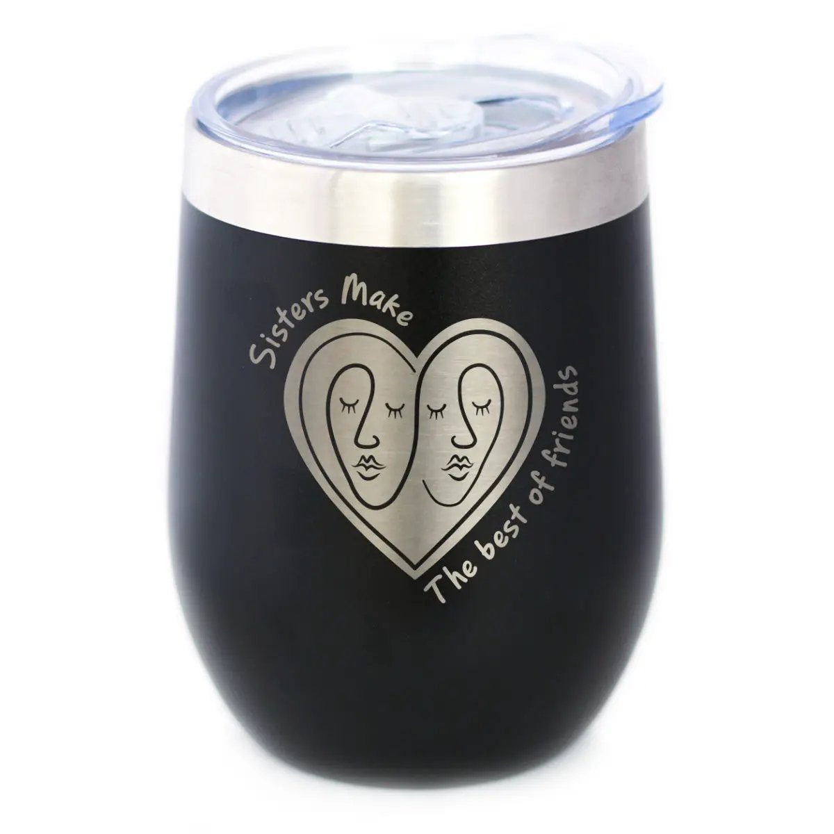 Stemless Wine Tumbler | Double Wall Insulated | 12 Oz With Sliding Lid