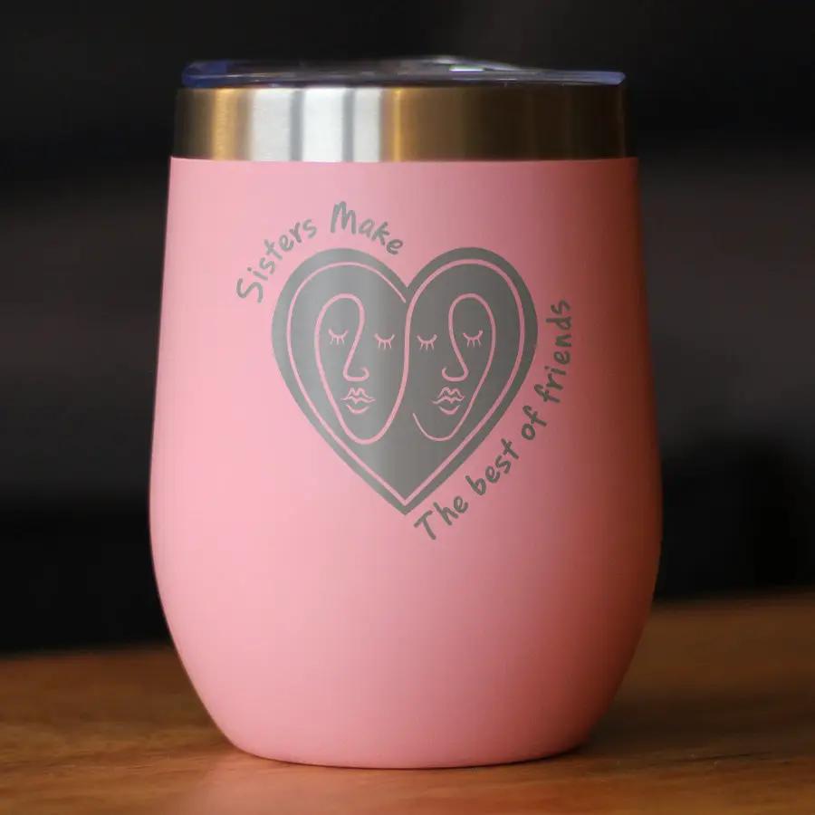 Stemless Wine Tumbler | Double Wall Insulated | 12 Oz With Sliding Lid