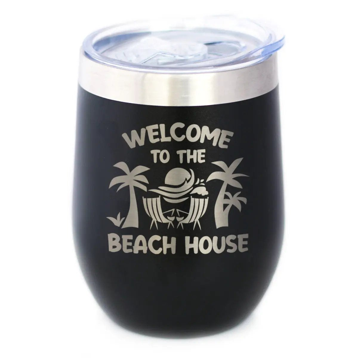 Stemless Wine Tumbler | 12 Oz | Clear Lid | Double Wall Insulated