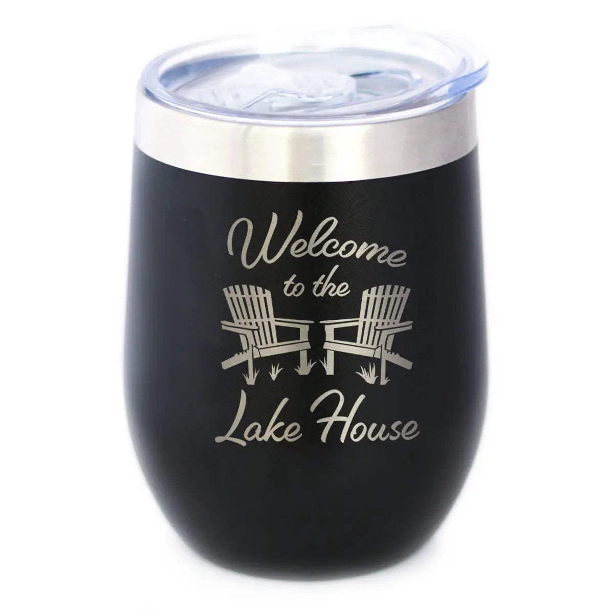 Stemless Wine Tumbler | 12 Oz | Double Wall Insulated | With Sliding Lid
