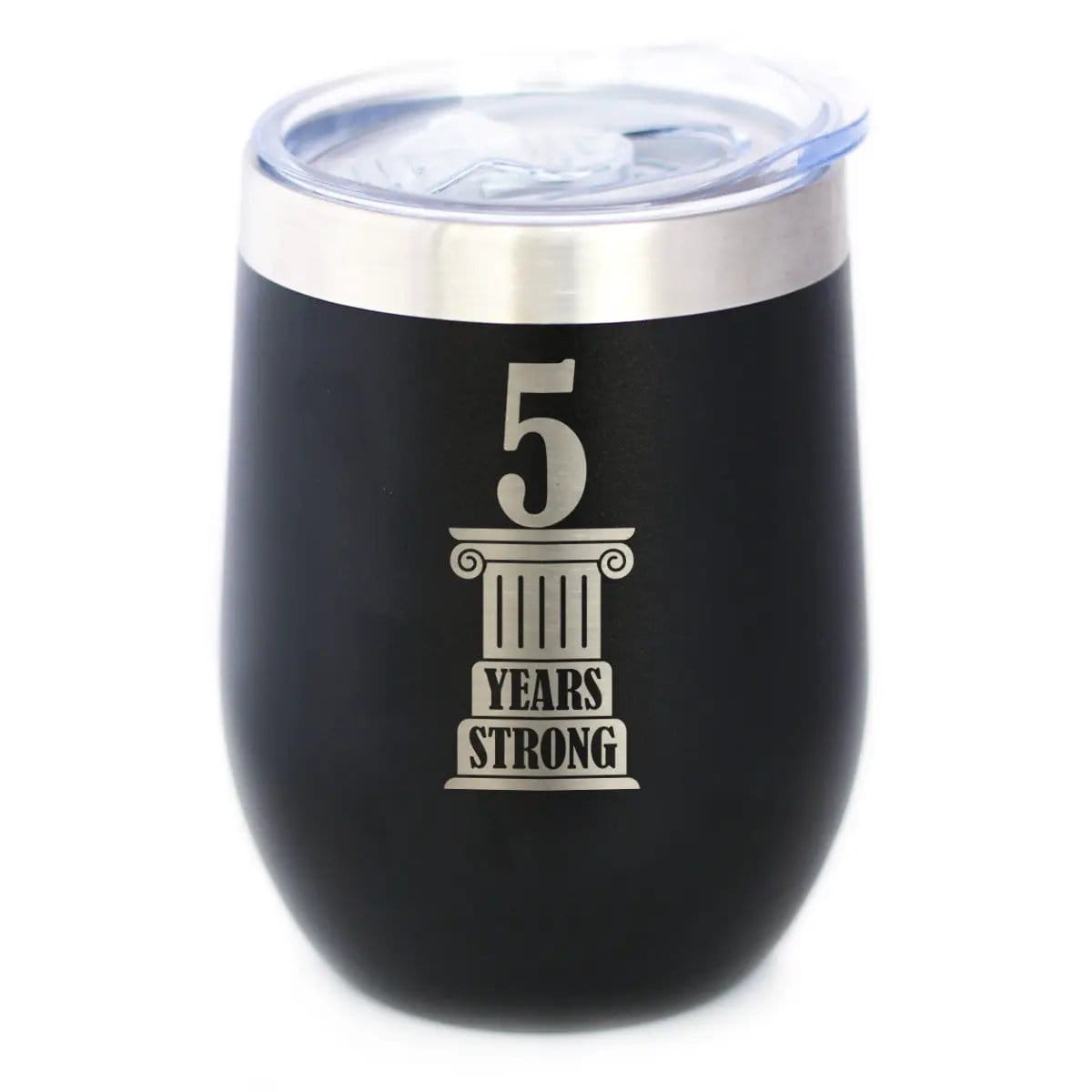 Insulated Coffee Tumbler | 12 oz Stainless Steel | Sliding Lid | 5th Anniversary Party Decor