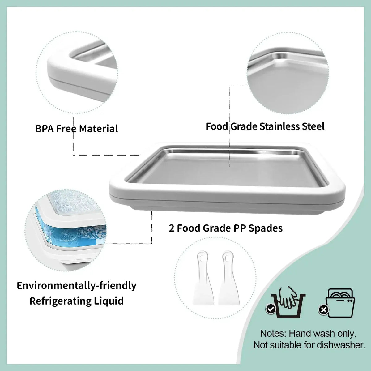 Multifunctional Rolled Ice Cream Maker Cold Sweet Fried Ice Pan DIY Household Frozen Yogurt Maker for Homemade Stir Fry Ice Tray from PriceLows™