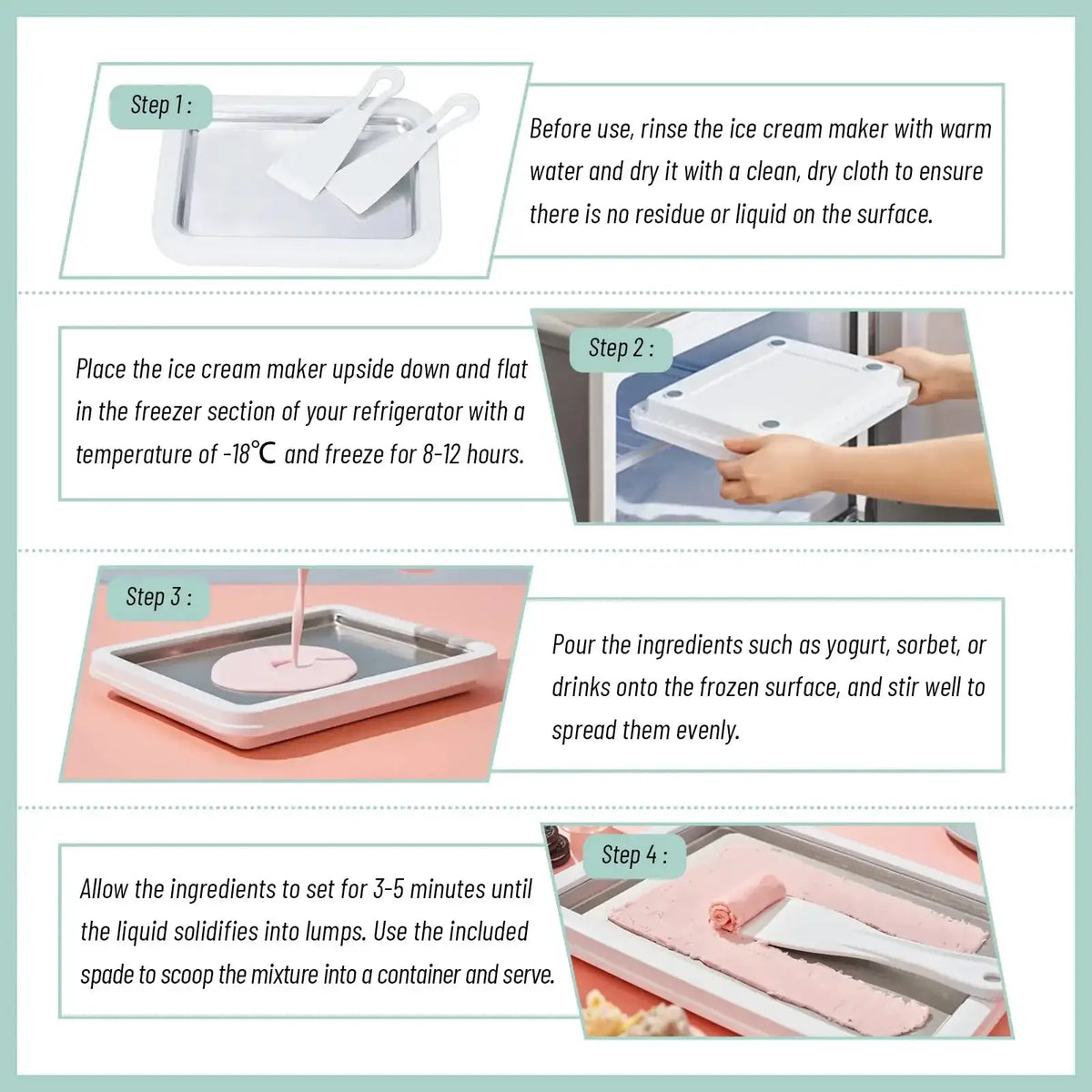 Multifunctional Rolled Ice Cream Maker Cold Sweet Fried Ice Pan DIY Household Frozen Yogurt Maker for Homemade Stir Fry Ice Tray from PriceLows™