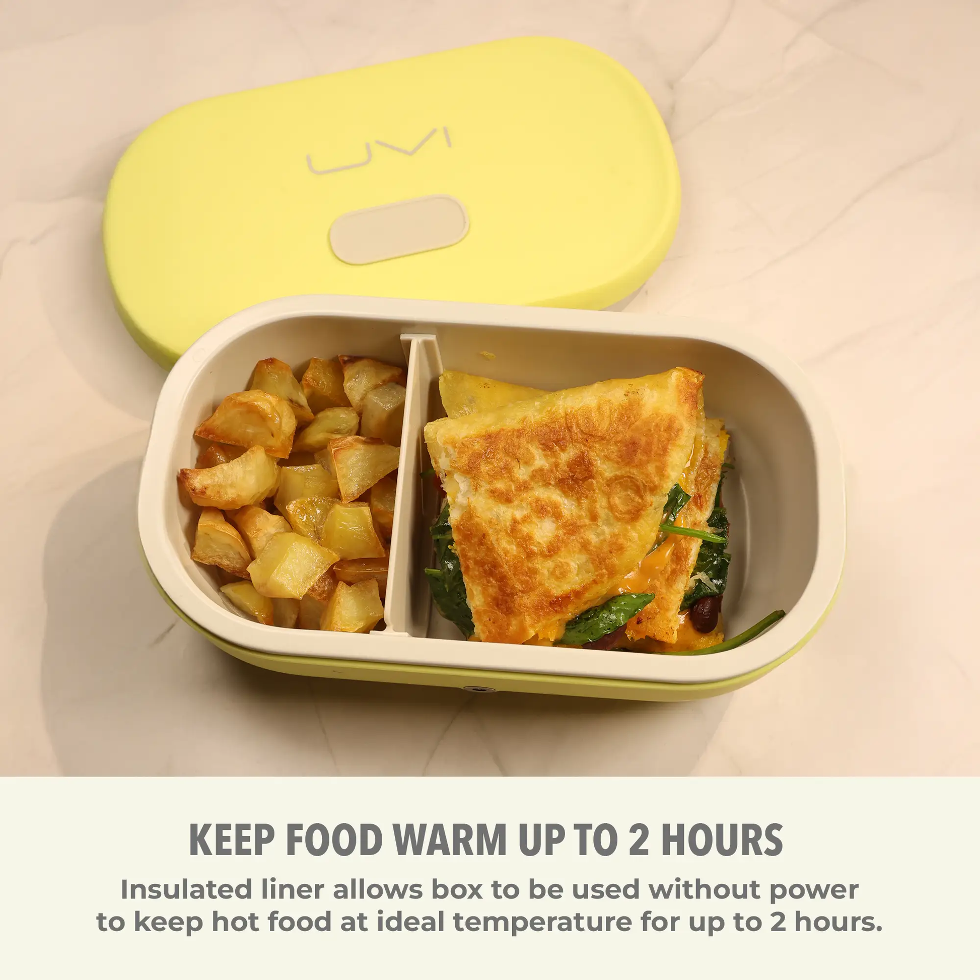 Self-Heating Lunch Box With USB-C Cord and UV LIGHT SANITIZER from PriceLows™