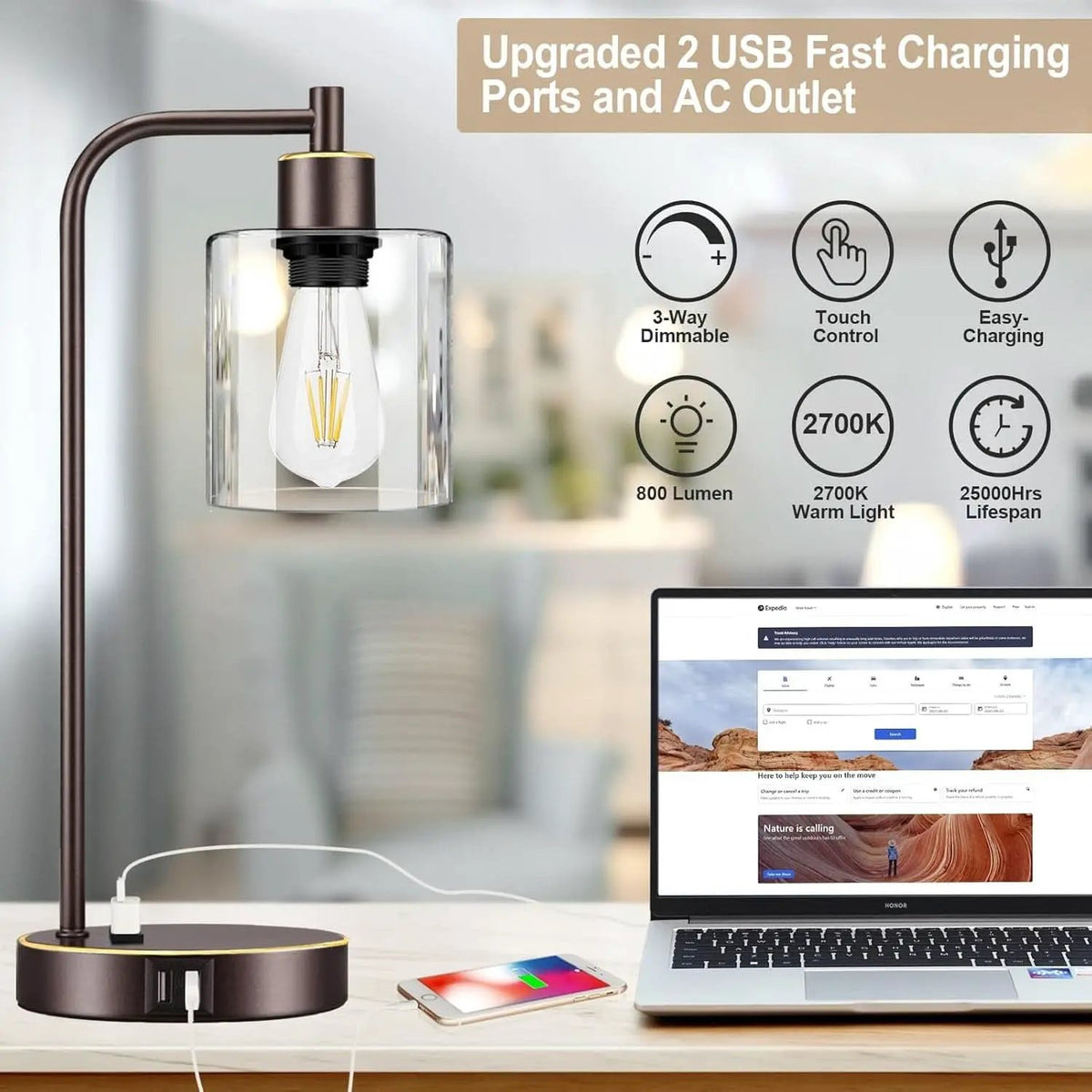 Industrial Touch Table Lamps Set Of 2 Oil Rubbed Bronze from PriceLows™