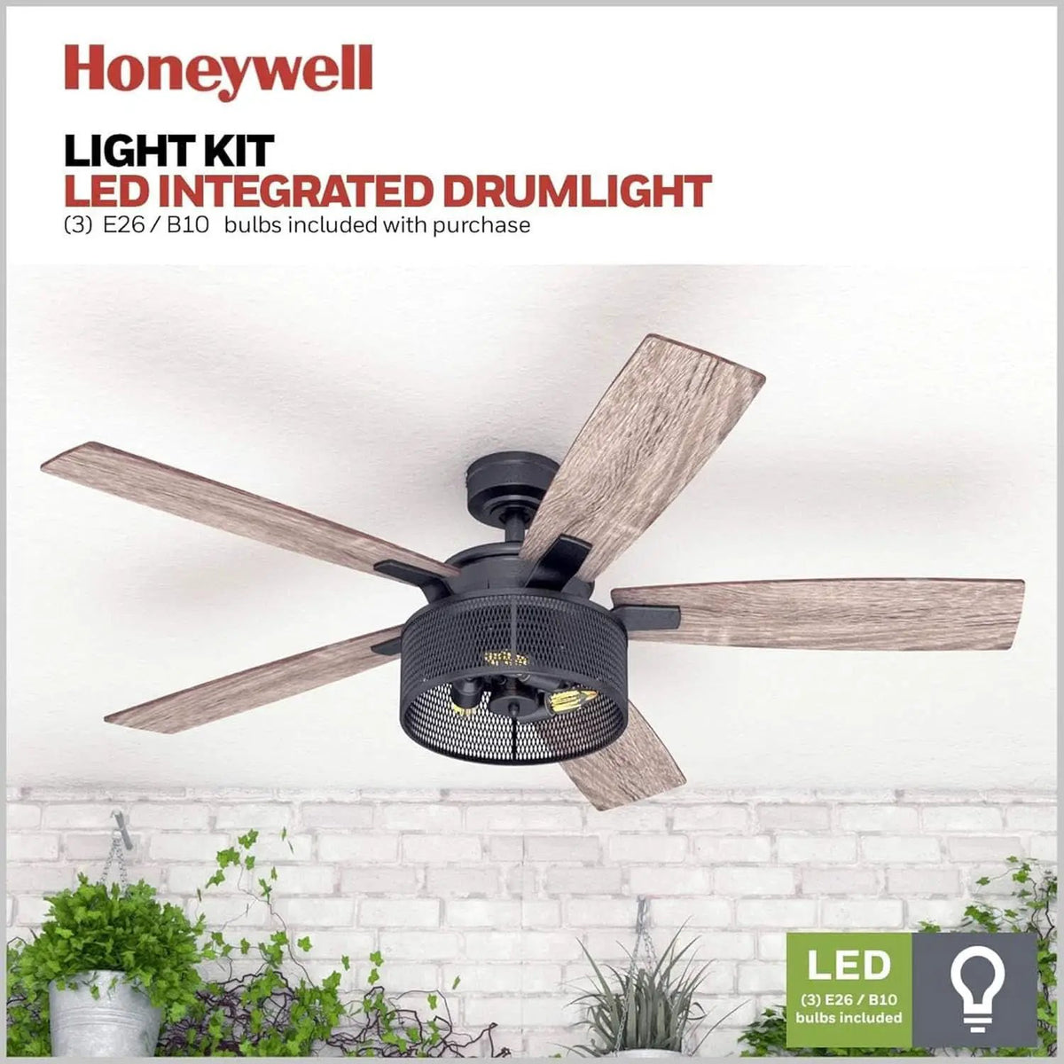 IndustrialStrength 52 Inch Ceiling Fan With LED Light from PriceLows™