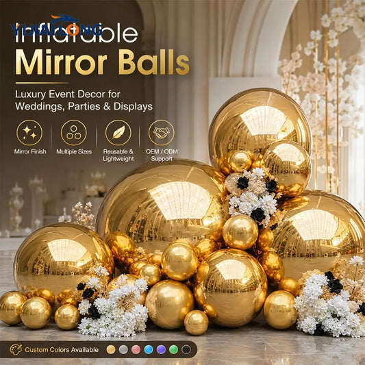 Inflatable Disco Balls | Gold 6-Pack | PriceLows™