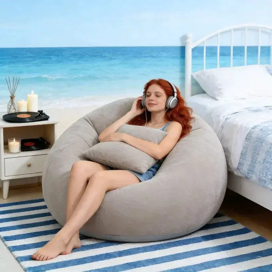 Inflatable Lazy Sofa | Grey PVC | PriceLows™
