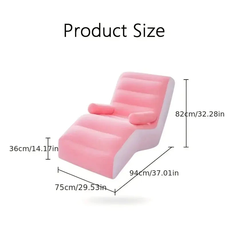 Inflatable Lazy Sofa | S Shaped Ergonomic Recliner | Flocking PVC | For Kids from PriceLows™