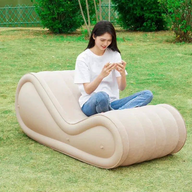 Automatic Inflatable Sofa Garden Recliner Sea Travel Camping Lounge Chair Folding Furniture Load-bearing 200KG Portable Beds from PriceLows™