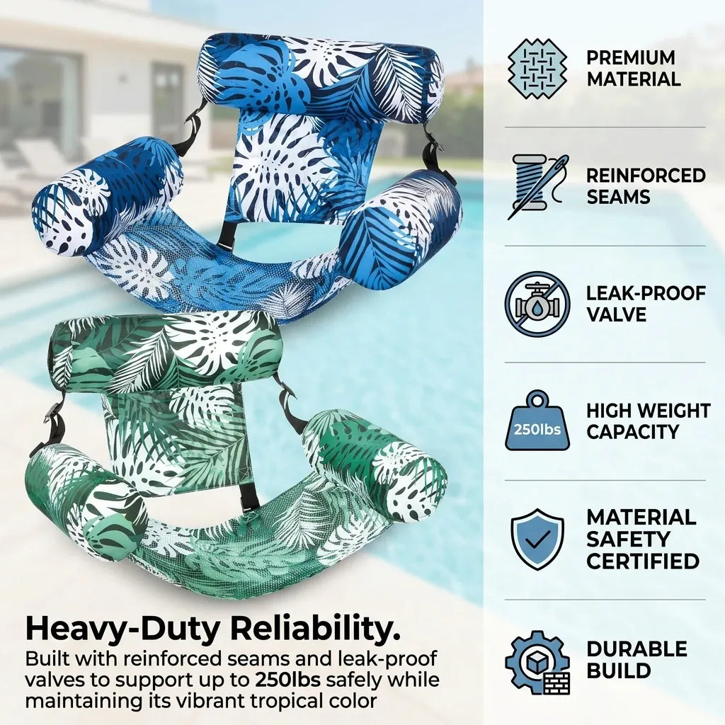 Inflatable Pool Lounger | Tropical Print | PriceLows™