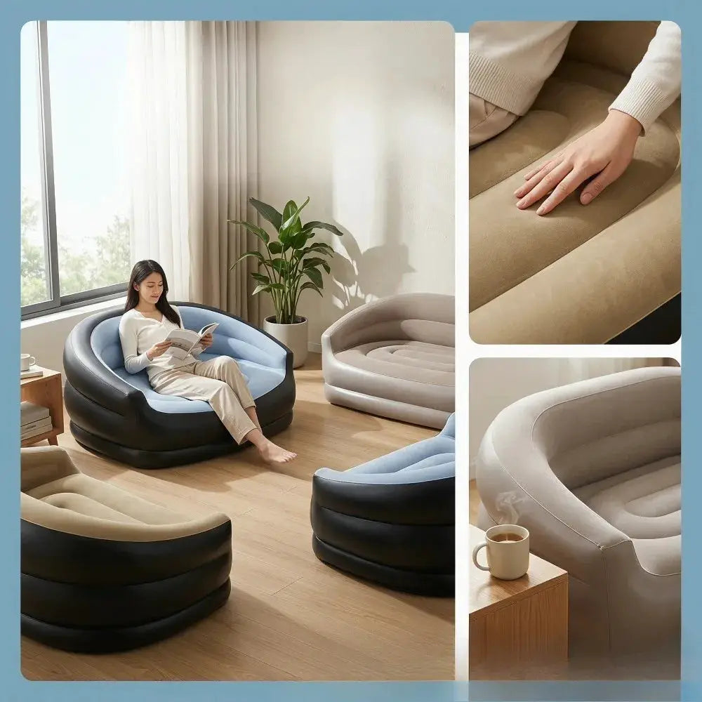 Inflatable Double Sofa, Flocking Inflatable Sofa, Double Inflatable Lazy Sofa Outdoor Sofa Foldable Outdoor Sofa from PriceLows™