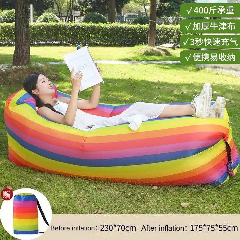 Inflatable Sofa Portable Folding Waterproof Lazy Air Bed Outdoor Couch for Camping Beach Travel Home Daily Leisure Use from PriceLows™