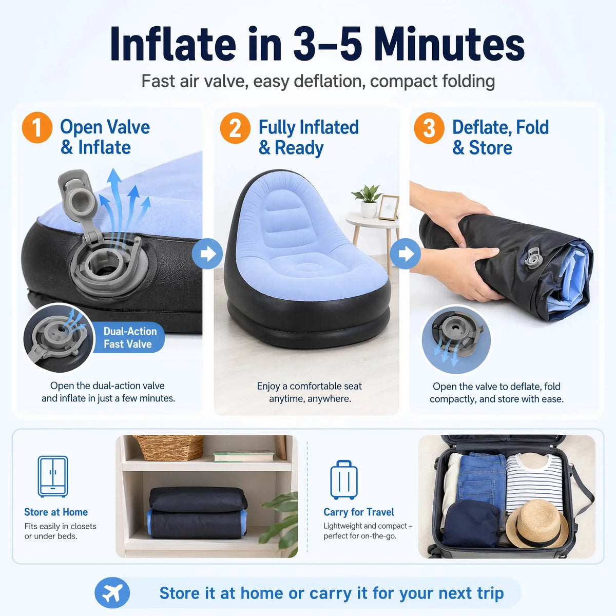 Inflatable Sofa Set | With Stool | PriceLows™