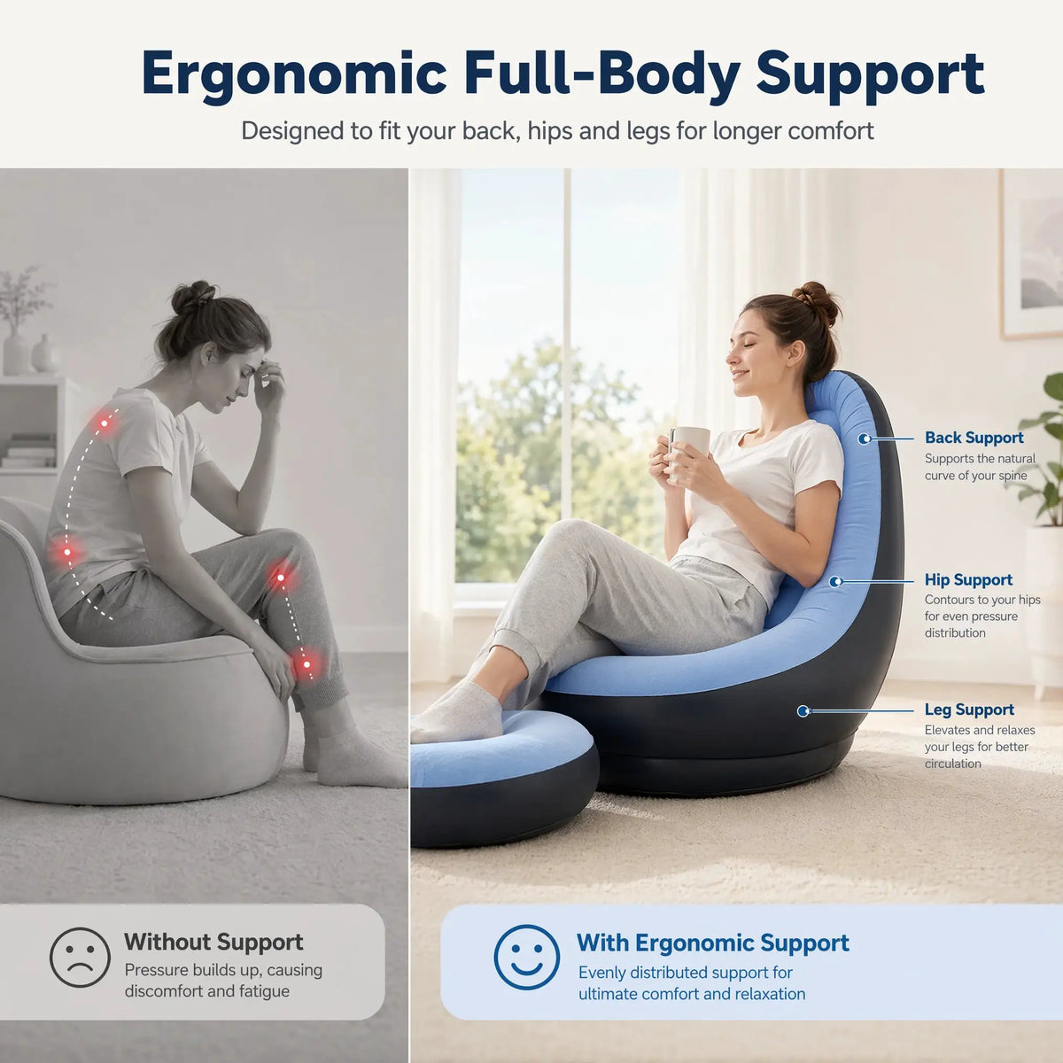 Inflatable Sofa Set | With Stool | PriceLows™