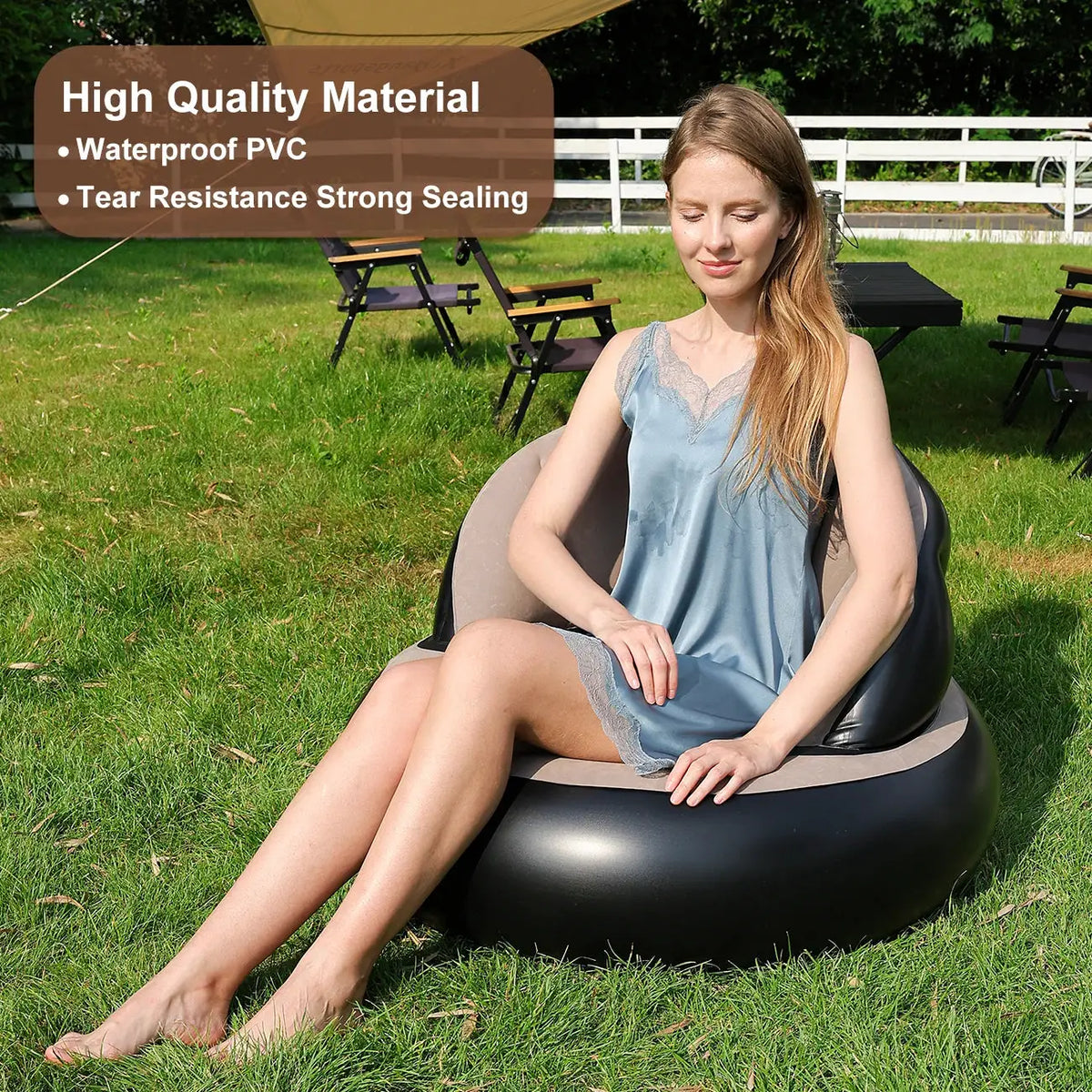 Inflatable Sofa | Thickened PVC | Foldable | Garden One-Seat from PriceLows™