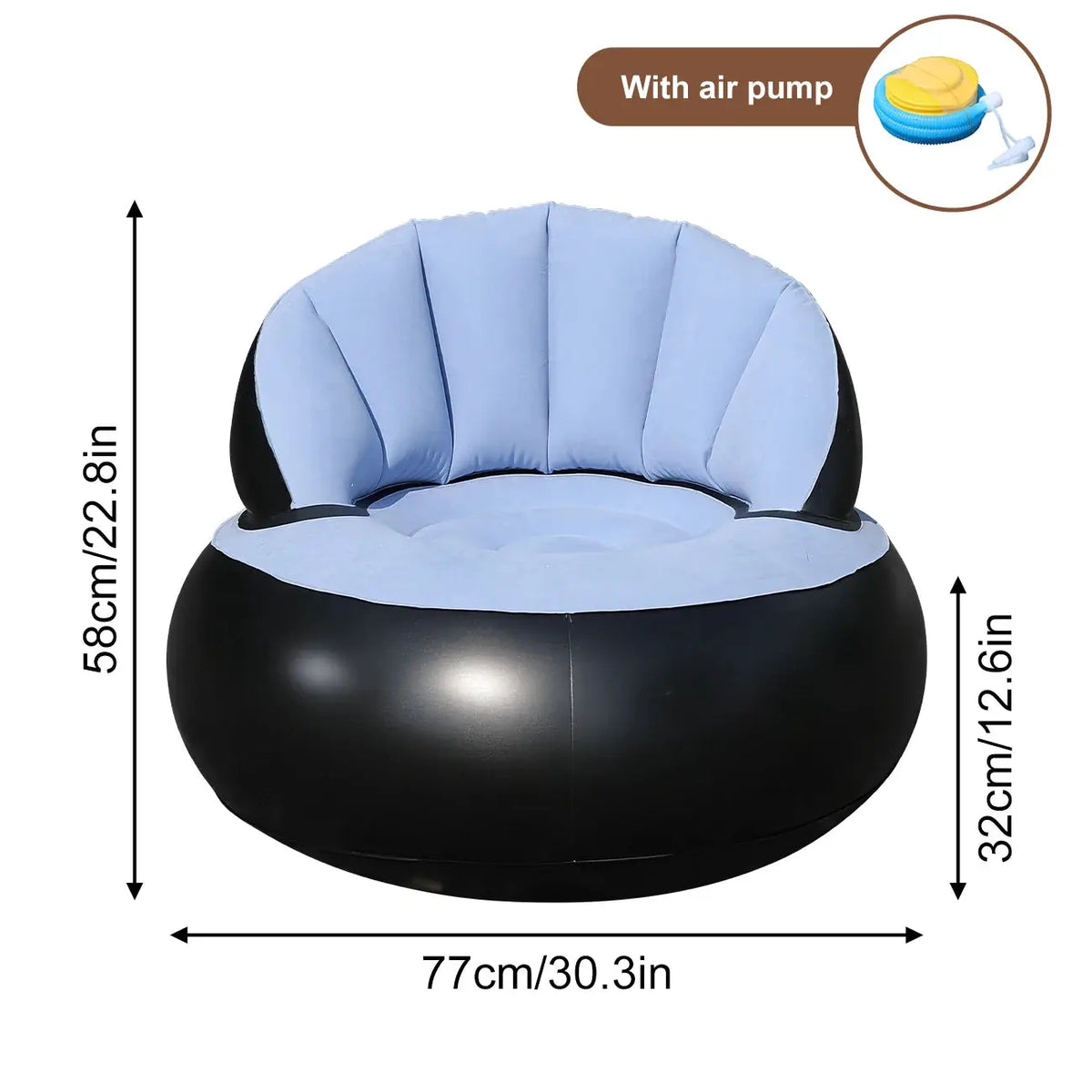 Inflatable Sofa | Thickened PVC | Foldable | Garden One-Seat from PriceLows™