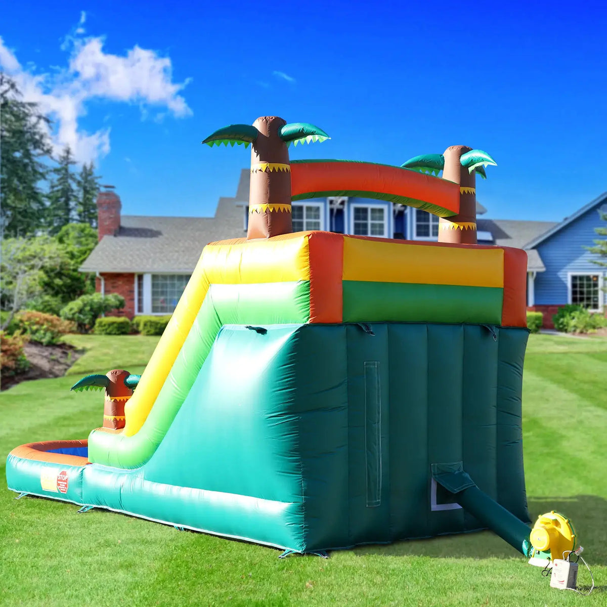 21ft Giant Commercial 100% PVC Inflatable Water Slide Bounce House Pool With 950W Blower commercial Children's playground water slide from PriceLows™