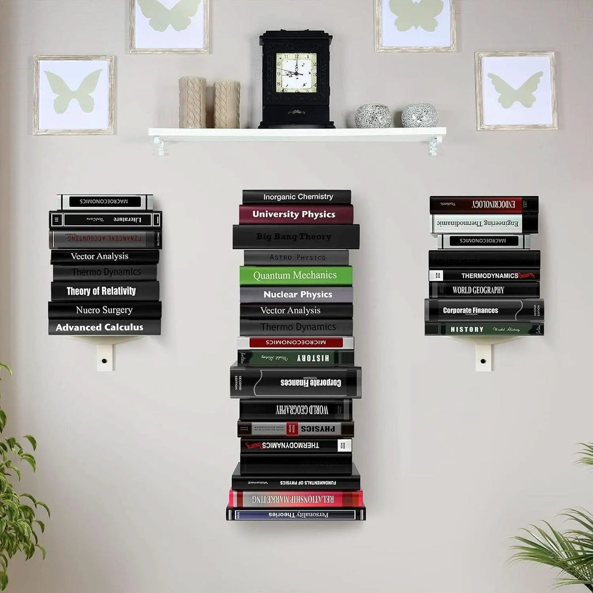 Invisible Floating Bookshelf Wall Mounted 8 Tier White from PriceLows™