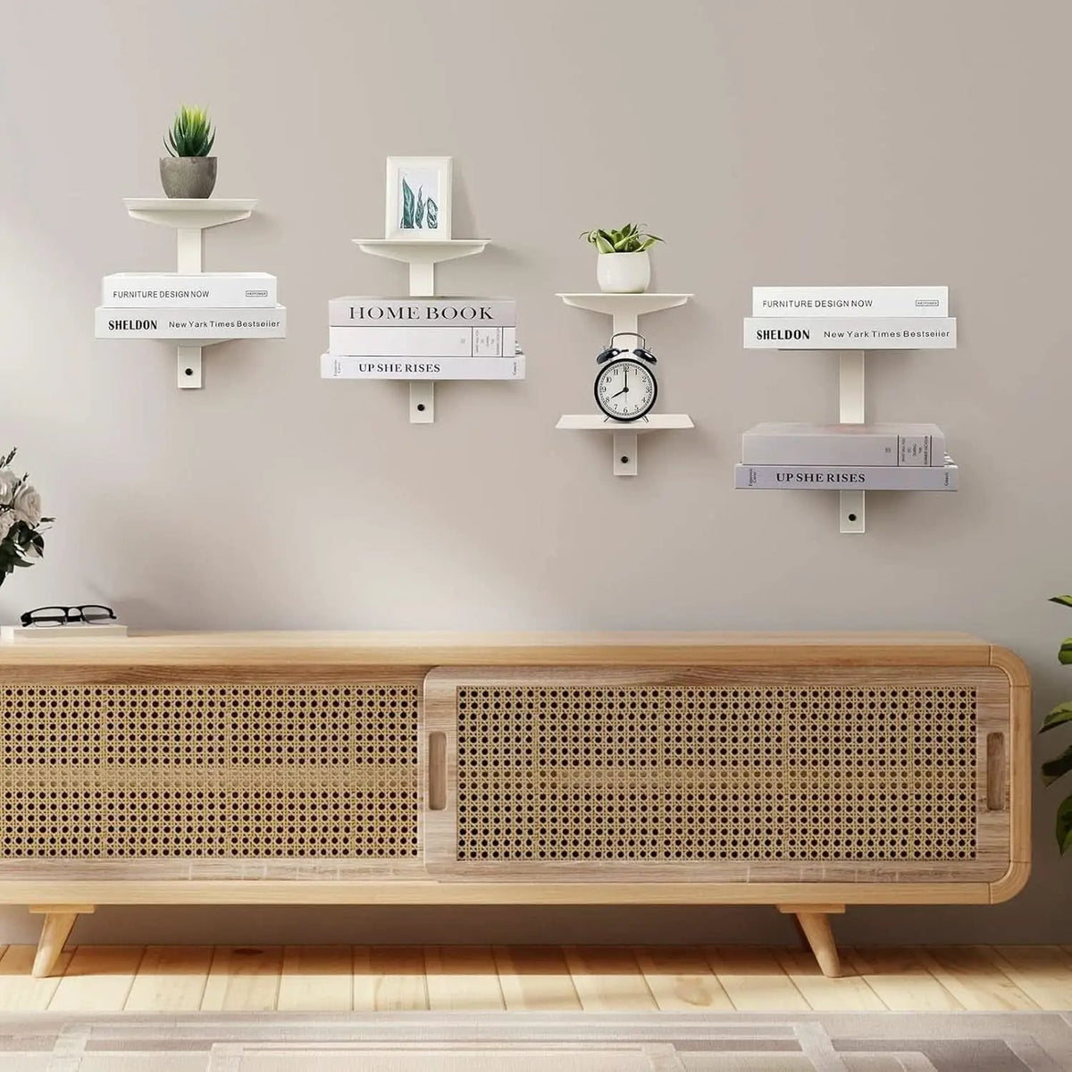 Invisible Floating Bookshelf Wall Mounted 8 Tier White from PriceLows™