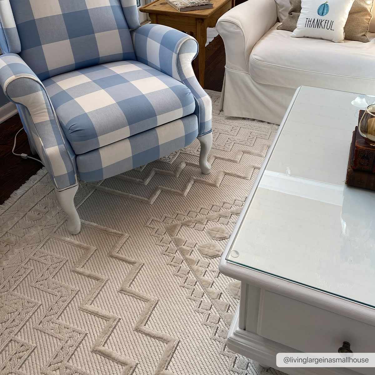 Alya White Fringe Rug from PriceLows™