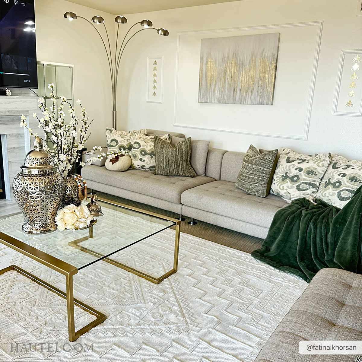 Alya White Fringe Rug from PriceLows™
