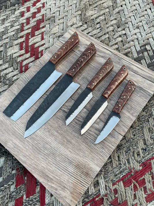J2 steel hand forged handmade kitchen chef knives set overall | 12.5 Inch | Steel | Kitchen Knife