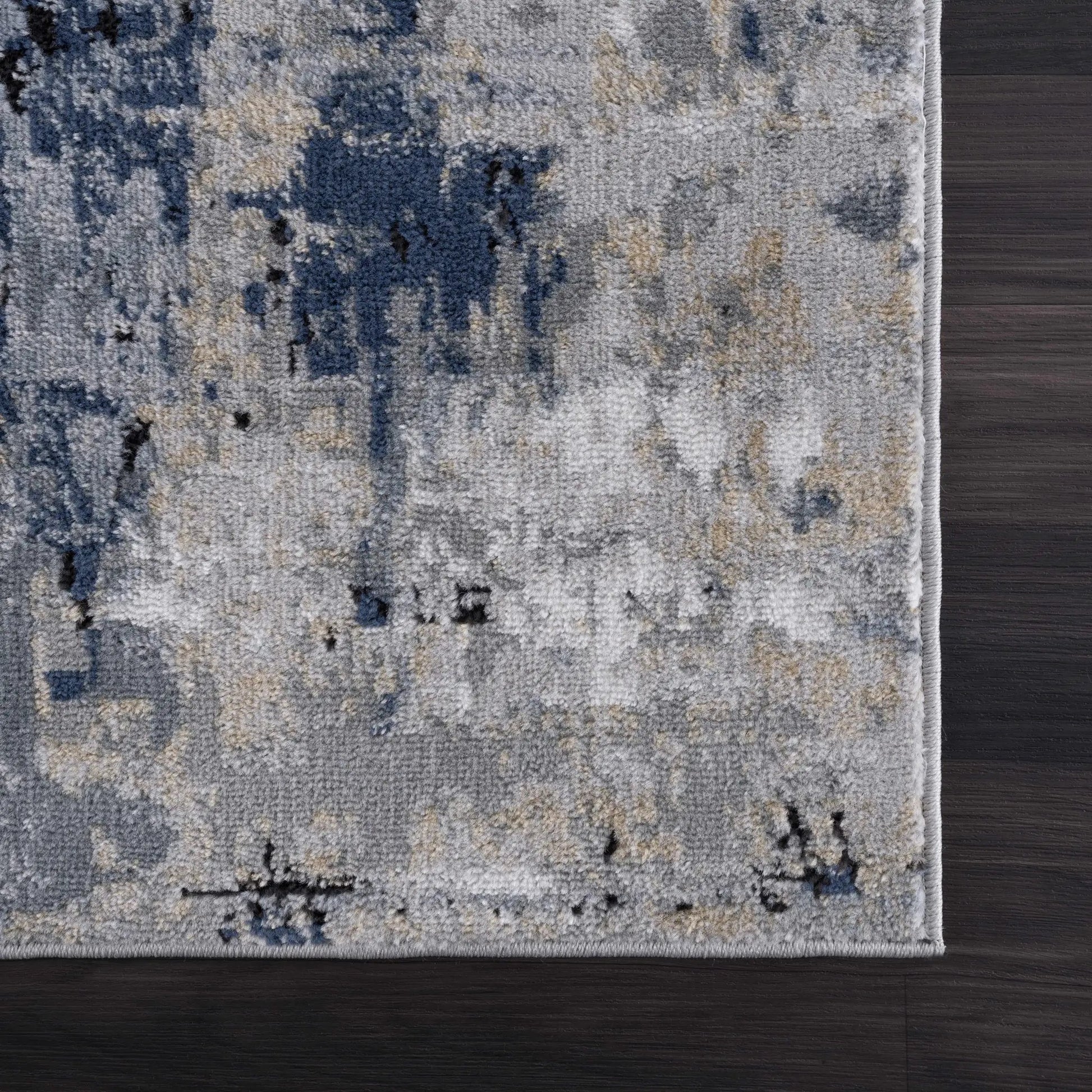 Campsall Gray&Blue Abstract Area Rug from PriceLows™